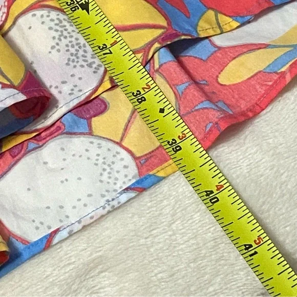 TALBOTS / Fruits and Flowers Poplin Tiered Maxi Skirt Pullon Size M - Picture 10 of 12